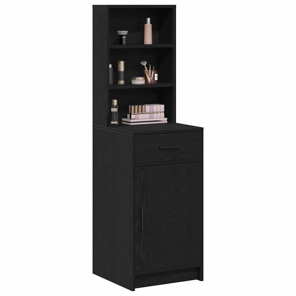 vidaXL Highboard med skuffe Sort eg 40 x 40,5 x 135 cm Konstrueret tr&aelig;