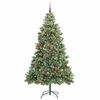 vidaXL Kunstigt juletr&aelig; med LED -strimmellys Gr&oslash;n 240 cm PVC og metal