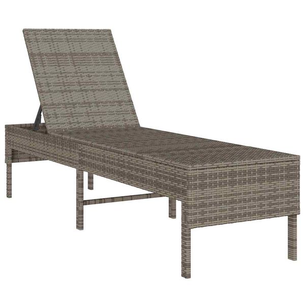 vidaXL liggestol med hynde 55x200x44 cm polyrattan gr&aring;