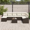 vidaXL Havesofa S&aelig;t med pude 9 pcs Brun 55 x 62 x 69 cm Poly rattan