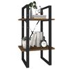vidaXL bogreol m. 2 hylder 40x30x70 cm konstrueret træ brun egetræ