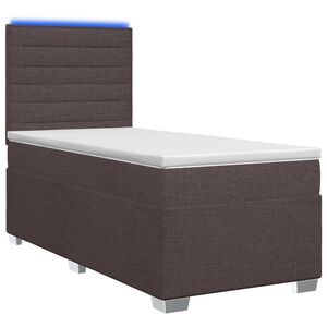vidaXL Boxmadras med topmadras M&oslash;rk Brun 80 x 200 cm Stof