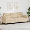 vidaXL 3-personers sofa 180 cm mikrofiberstof cremefarvet