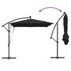 vidaXL Kantilever bananparasol Sort 249 x 249 x 250 cm