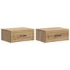 vidaXL V&aelig;gh&aelig;ngt Natbord med skuffe 2 pcs Artisan-eg 49 x 34,5 x 20 cm
