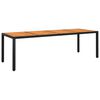 vidaXL havebord 250x100x75 cm akacietr&aelig; og polyrattan sort