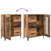 vidaXL Highboard Gammelt tr&aelig; 69,5 x 34 x 180 cm Konstrueret tr&aelig;