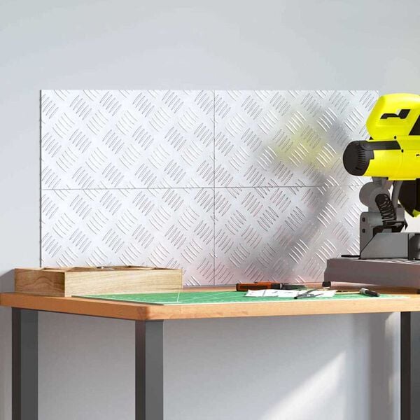 vidaXL Trappe Tread Rektangul&aelig;r 4 pcs S&oslash;lv 40 x 20 cm Aluminium