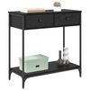 vidaXL Konsolbord med skuffe Sort eg 75 x 34,5 x 75 cm Konstrueret træ