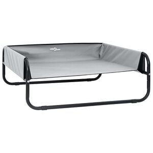 vidaXL Hundeseng Lysegr&aring; 57 x 57 x 24 cm St&aring;l