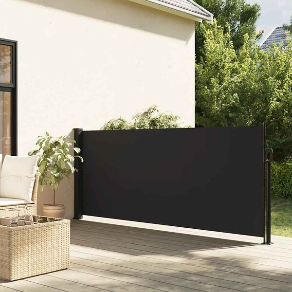 vidaXL sidemarkise 120x500 cm sammenrullelig sort