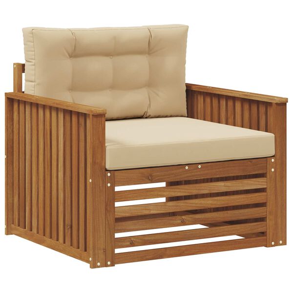 vidaXL Udend&oslash;rs sofagruppe Soli Akacietr&aelig; og polyester Naturfarvet