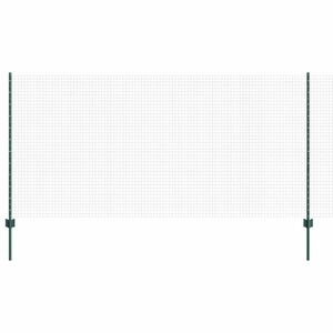 vidaXL Svejsede tr&aring;dhegn med stolper 10 x 1,2 m PVC-belagt st&aring;l Gr&oslash;n