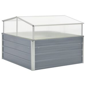 vidaXL drivhus 100x100x85 cm galvaniseret st&aring;l gr&aring;