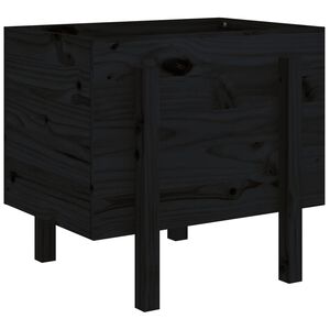 vidaXL plantekasse 62x50x57 cm massivt fyrretr&aelig; sort