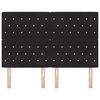 vidaXL LED sengegavl med LED -strimmellys Sort 160 cm Polyester