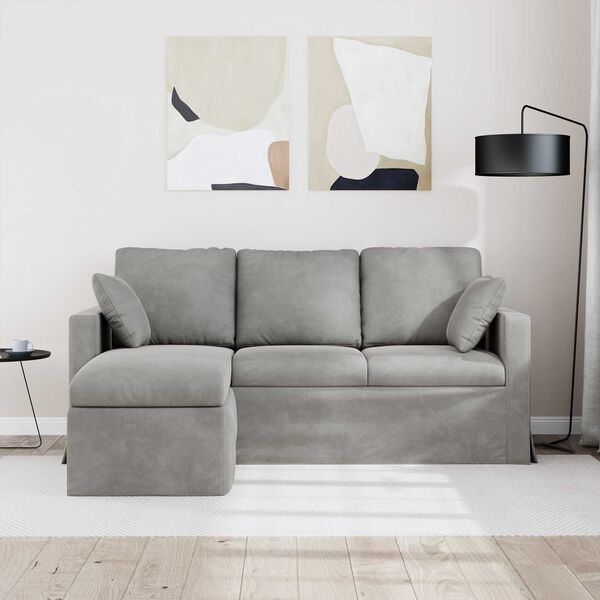 vidaXL Sofa Lysegr&aring; 198 x 134 x 80 cm Fl&oslash;jl