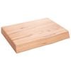 vidaXL bordplade til badev&aelig;relse 40x30x(2-6) cm massivt tr&aelig; lysebrun