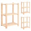 vidaXL reoler 3 stk. 3 hylder 60x38x90 cm massivt fyrretr&aelig; 150 kg