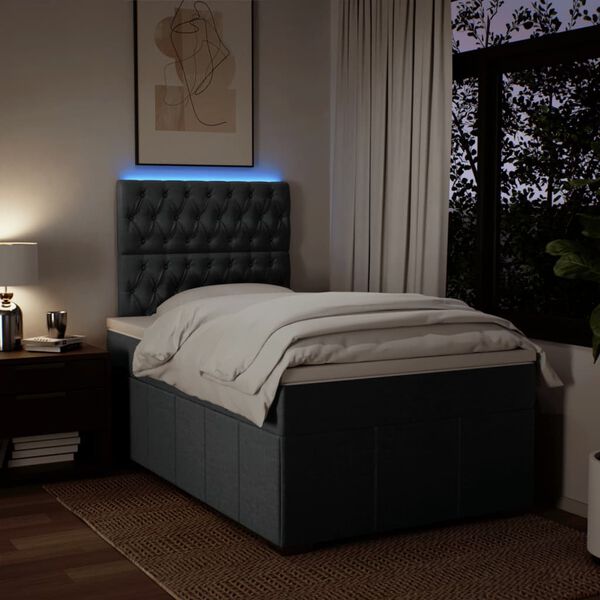 vidaXL kontinentalseng med madras 120x190 cm stof gr&aring;brun