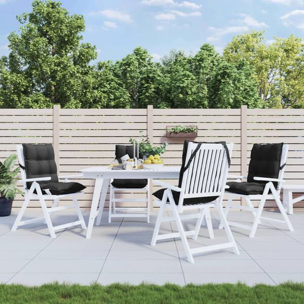 vidaXL stolehynde med lav ryg 4 stk. oxfordstof sort