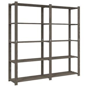 vidaXL opbevaringsreol 5 hylder 70x38x170 cm massivt fyrretr&aelig; gr&aring;