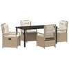 vidaXL Have Spisebordss&aelig;t 5 stk. Beige og cremehvid polyrattan