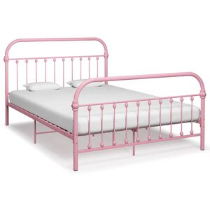 vidaXL sengestel 120x200 cm metal pink