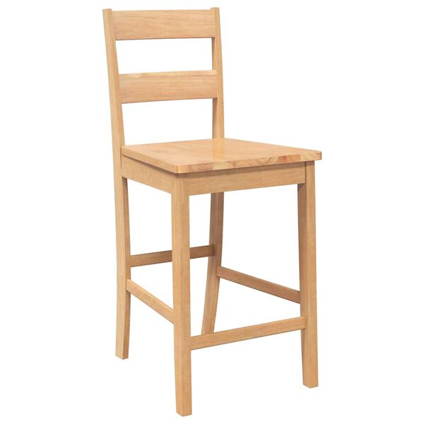 vidaXL barstole 2 stk. massivt gummitræ naturfarvet