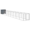 vidaXL hundehus m. l&oslash;beg&aring;rd 110x1017x110 cm galvaniseret st&aring;l antracit