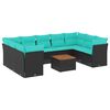 vidaXL sofas&aelig;t til haven 10 dele med hynder polyrattan sort