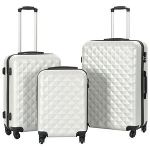 vidaXL kufferts&aelig;t i 3 dele hardcase ABS s&oslash;lvfarvet