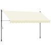 vidaXL markise 350x150 cm sammenrullelig stof og st&aring;l cremefarvet