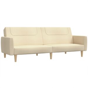 vidaXL 2-personers sovesofa stof cremefarvet