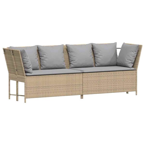 vidaXL havesofa med hynder polyrattan beige