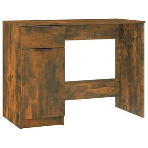 vidaXL skrivebord 100x50x75 cm konstrueret tr&aelig; r&oslash;get egetr&aelig;sfarve