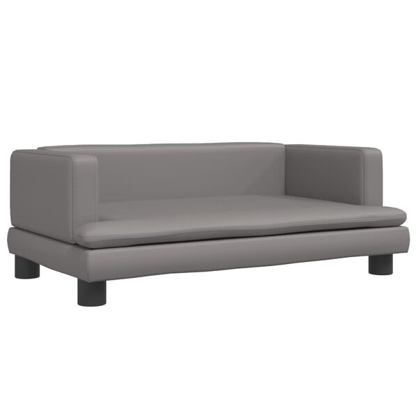 vidaXL sofa til b&oslash;rn 80x45x30 cm kunstl&aelig;der gr&aring;