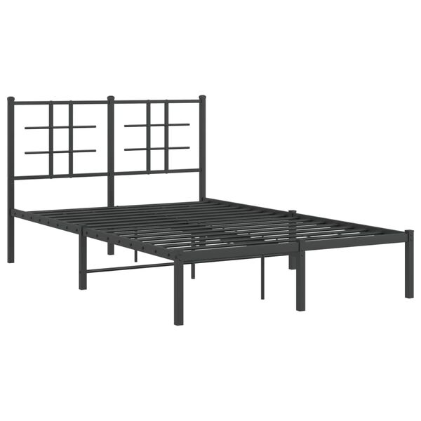 vidaXL sengeramme med sengegavl 120x190 cm metal sort