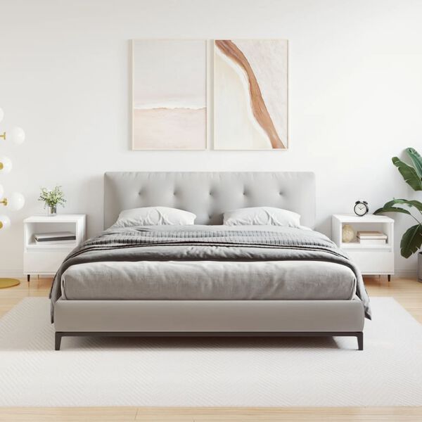 vidaXL sengeborde 2 stk. 40x35x50 cm konstrueret træ hvid