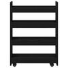 vidaXL Narrow Storage Trolley Sort eg 60 x 20 x 82 cm Konstrueret træ