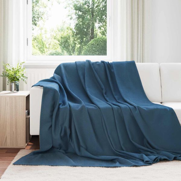 vidaXL Kastet&aelig;pper 24 pcs M&oslash;rkebl&aring; 270 x 240 cm Fleece