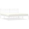 vidaXL sengeramme med sengegavl 183x213 cm metal hvid