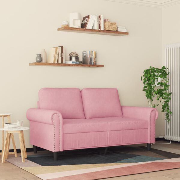 vidaXL 2-personers sofa 120 cm fløjl lyserød