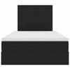 vidaXL Seng med opbevaring og LED med madras Sort 120 x 190 cm Fl&oslash;jl