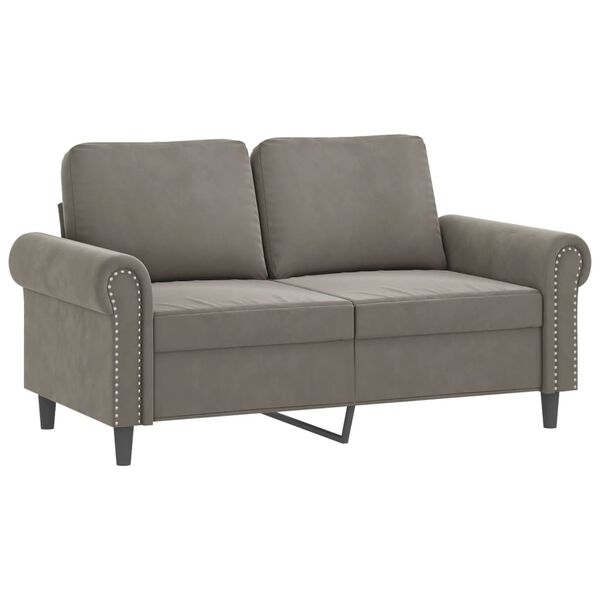 vidaXL 2-personers sofa 120 cm velour lysegr&aring;