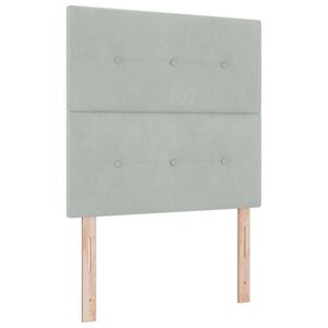 vidaXL LED Box Spring Bed med hovedg&aelig;rde Lysegr&aring; 80 x 200 cm Fl&oslash;jl