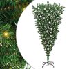 vidaXL Omvendt kunstigt forlystelses juletre med kugles&aelig;t Gr&oslash;n 210 cm