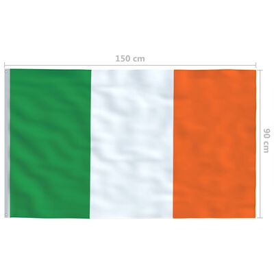 vidaXL Irland flag og flagstang 4 m aluminium