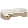 vidaXL Havesofa S&aelig;t med pude med opbevaring 7 pcs Beige Poly rattan