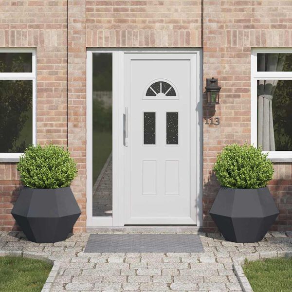 vidaXL Plantekasse 2 pcs Antracit 75 x 75 x 60 cm St&aring;l